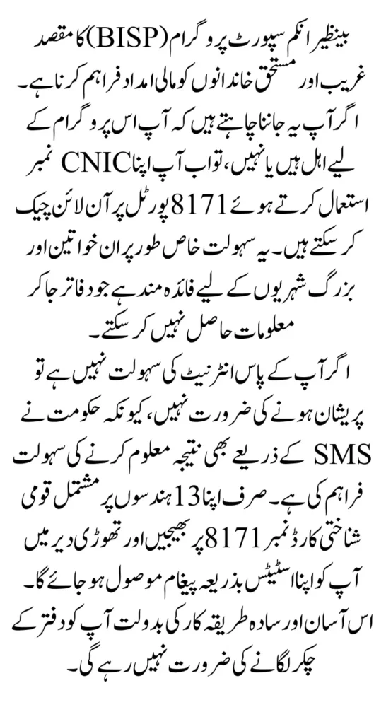 BISP 8171 Result Check Online By CNIC Complete Guide 2025