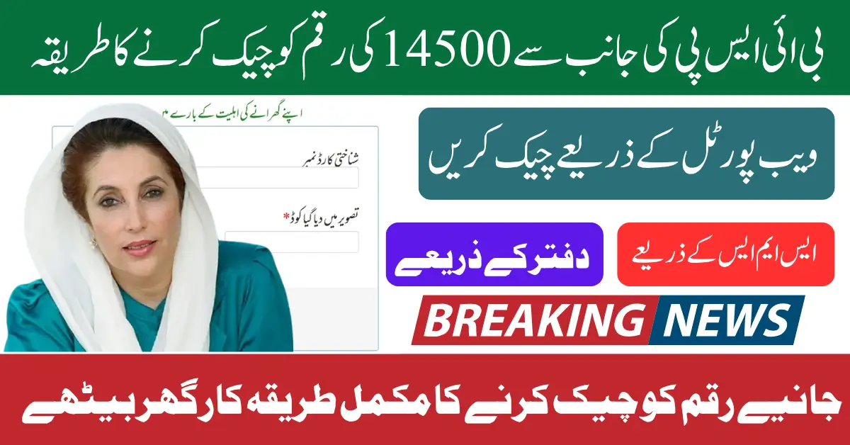 BISP 14500 May 2025 Payment Status Check Through 8171 Web Portal