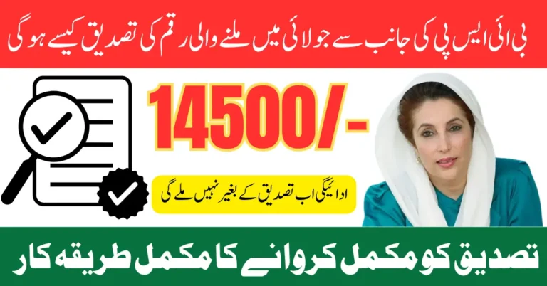 BISP 8171 July 2025 Payment Verification via Tehsil Office for 13500 Know Full Details