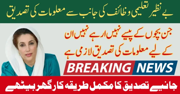 Benazir Taleemi Wazifa Stipend Document Verification Know Complete Details 2025
