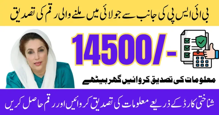 BISP 8171 July 2025 Payment Verification Start For Newly Filled Application Women