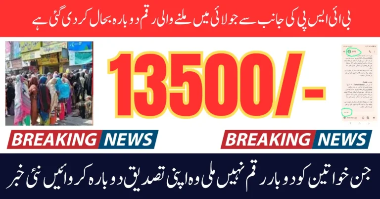 BISP 8171 July 2025 Payment 13500 Reactivate In Selected Districts In July 2025 Know Full Details