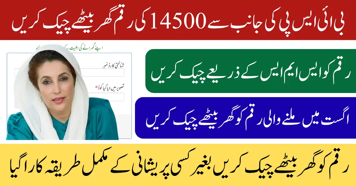 Check BISP 14500 28 July 2025 Payment Status Know Full Details Step By Step