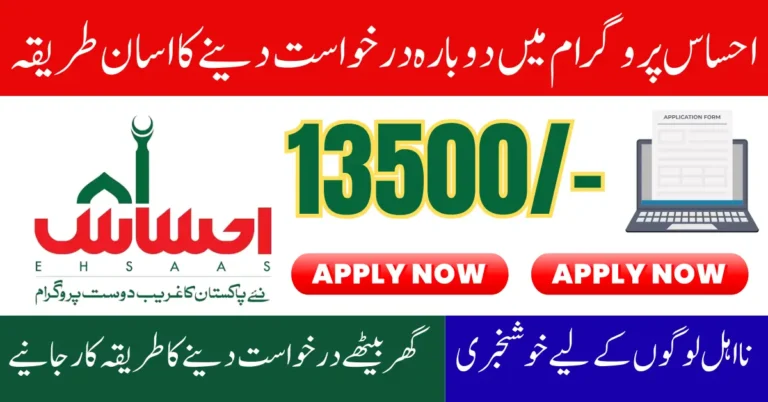 Ehsaas Program ReApplication 2025 Using Required Documents For Ineligible People
