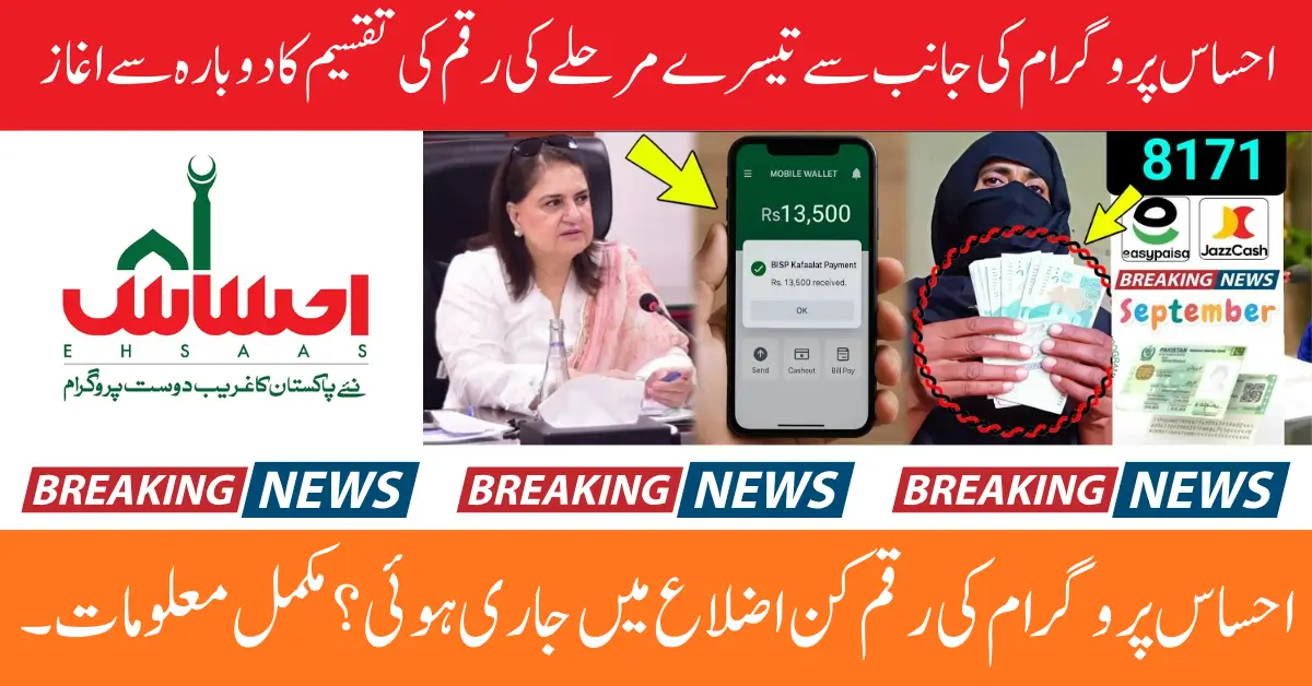 8171 Ehsaas Program Phase 3 Payments July–September District-Wise Schedule 2025