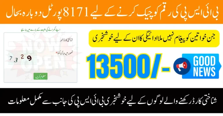 8171 Tracking Portal October 2025 Restored To Verify Installment 13500 Using CNIC Before Withdrawal