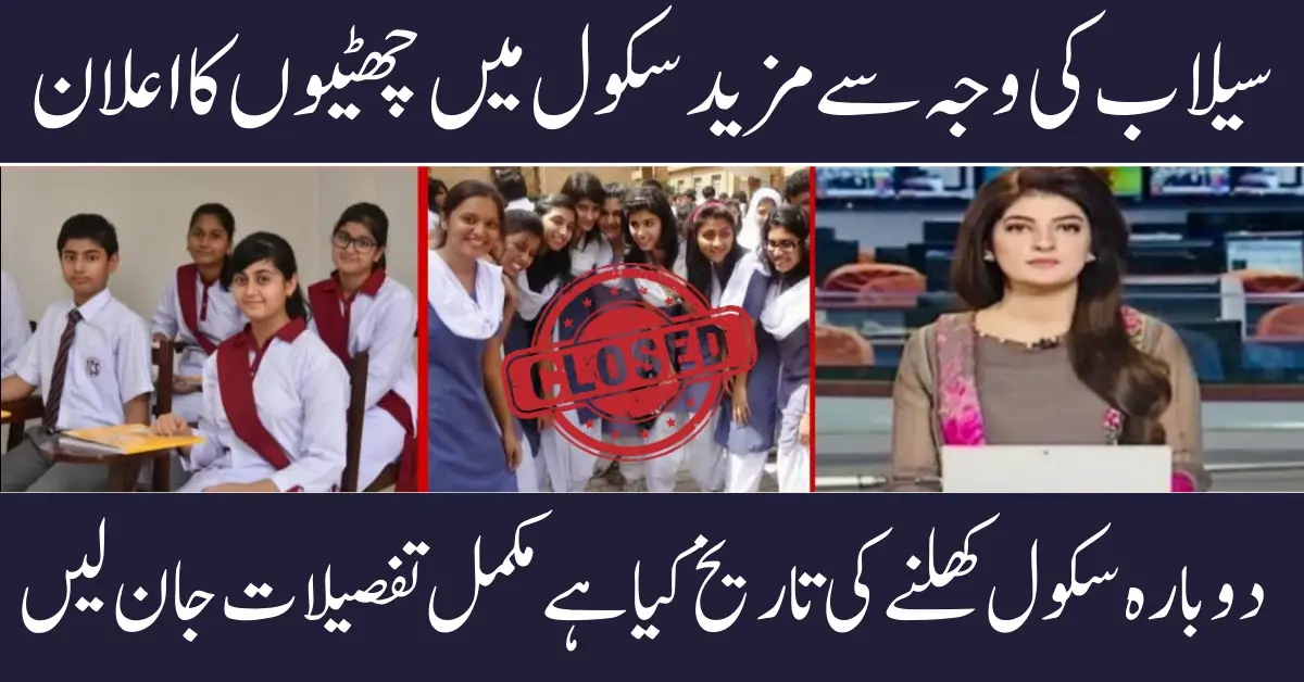 Punjab School Holidays 2025 Flood 45 Lahore schools shut Down Here’s official Update