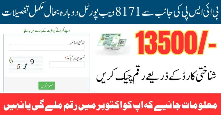 8171 Tracking Portal Restored October 2025 Check BISP Recent Release Payments Via CNIC