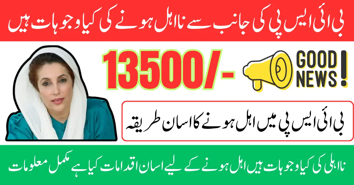 Benazir Kafalat Disqualification Factors And Easy Method To Become Eligiable For 13500 Full Guide 2025