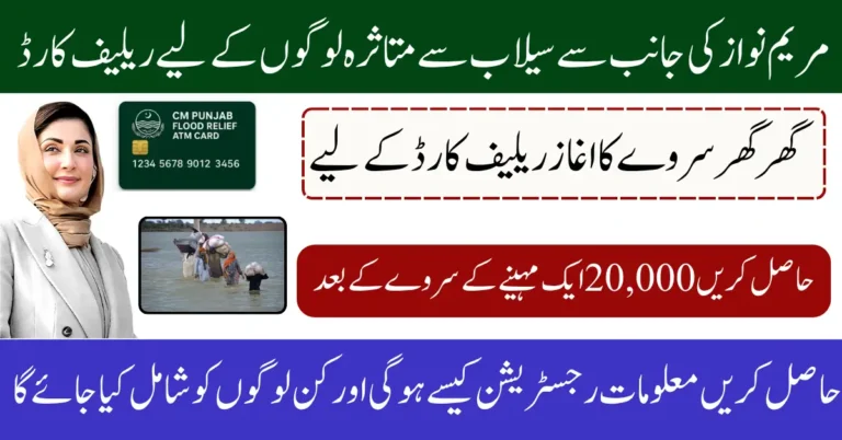 CM Punjab Flood Relief Card 2025 Door To Door Survey And 20,000 Per Month Payment For Affected People