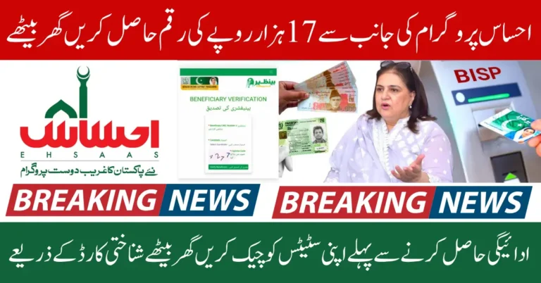 Ehsaas 8171 New Payment 2025 —Start of Rs. 17,000 Disbursement for Newly Registered Women Full Guide