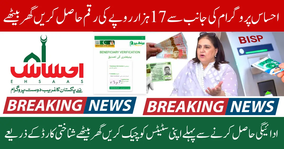 Ehsaas 8171 New Payment 2025 —Start of Rs. 17,000 Disbursement for Newly Registered Women Full Guide