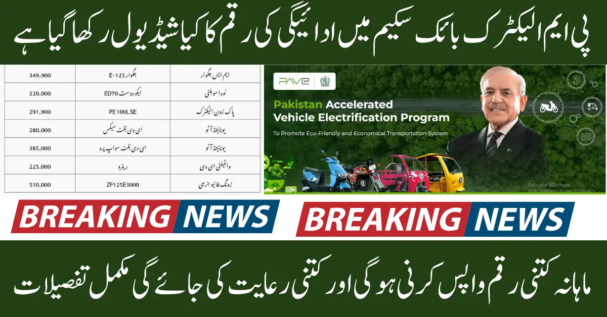 PM Electric Bike Monthly Repayment 2025 Schedule & Phase 2 Registration